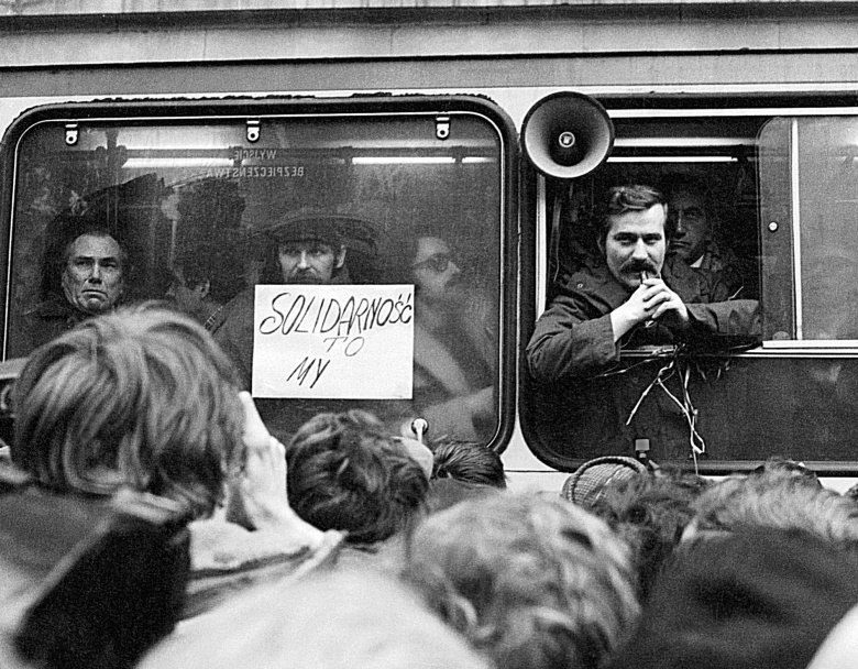Лех Валенса на митинге «Солидарности», 1980. Фото: Reuters
