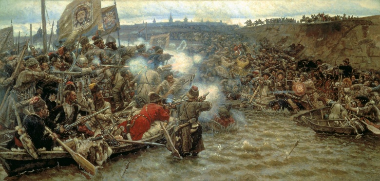 Покорение Сибири Ермаком Тимофеевичем. Картина Василия Сурикова, 1895