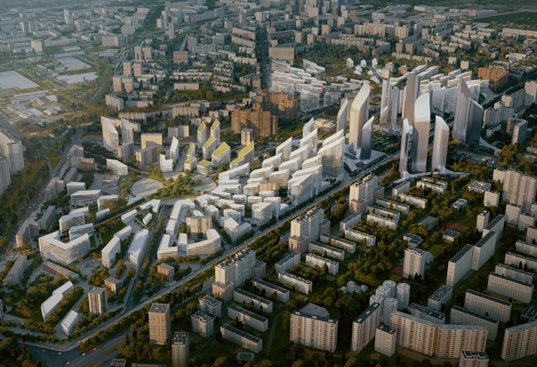 Концепция площадки реновации в районе Кузьминки от Zaha Hadid architects. Фото: Москомархитектура