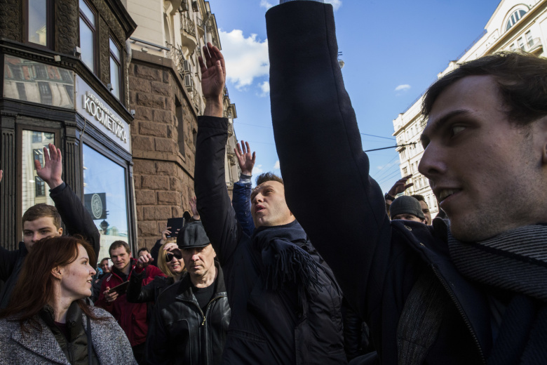 Алексей Навальный на митинге против коррупции. Фото: Евгений Фельдман / Кампания Навального