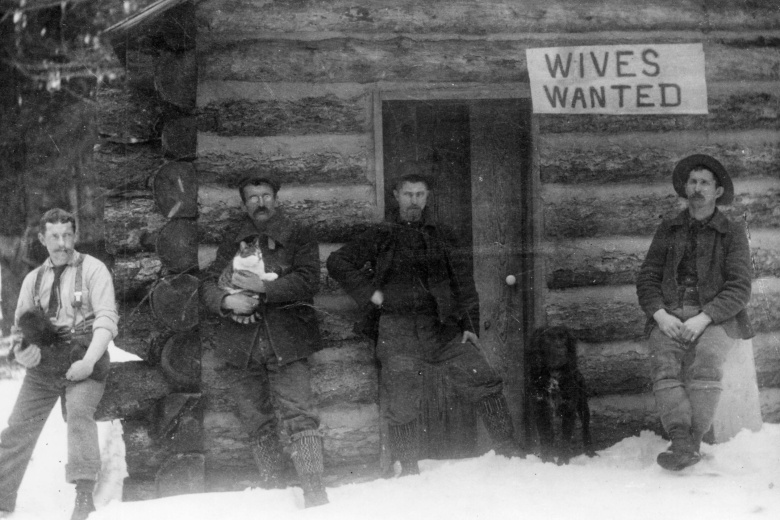 Группа мужчин с брачным объявлением, Монтана, 1901 год. Фото: Glacier National Park Archives