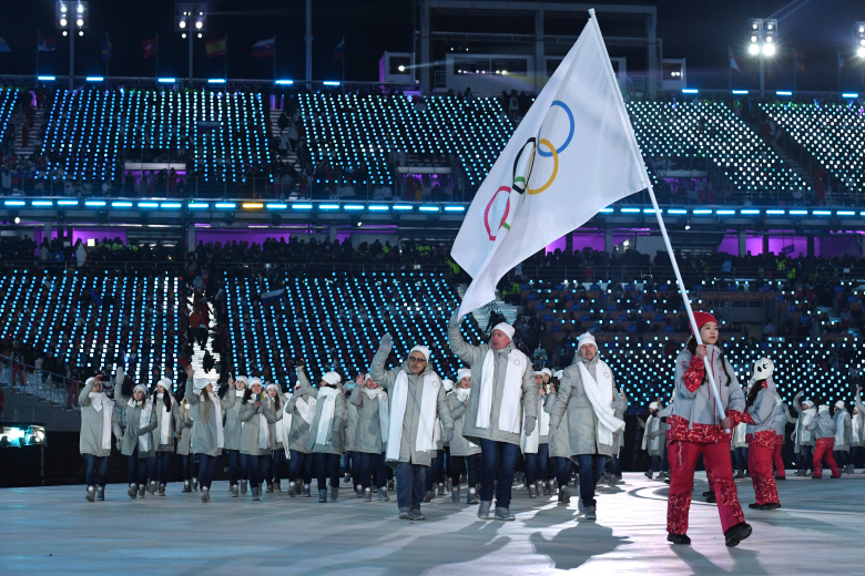 Сборная России на церемонии открытия Олимпийских игр. Фото: Mark Ralston / AFP