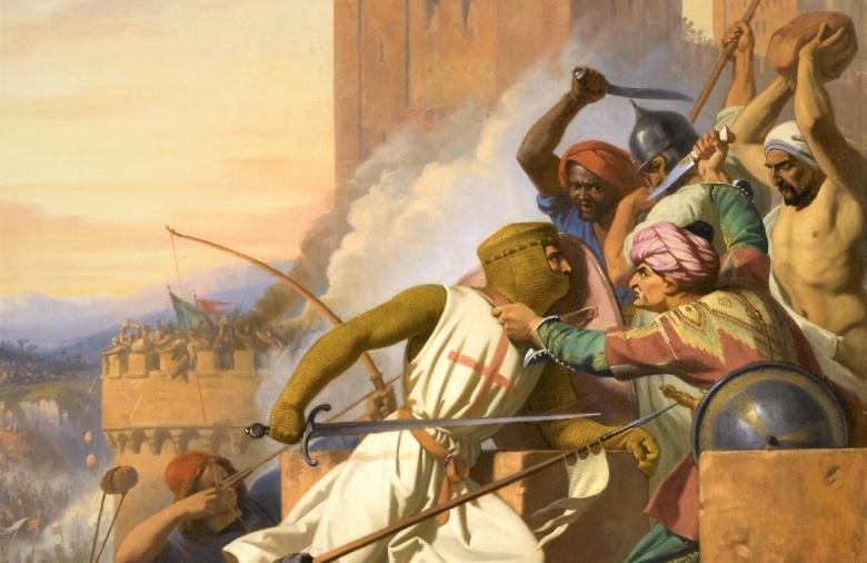 Штурм крепости Марре крестоносцами в 1098 году. Согласно источникам, после взятия города победители устроили пиршество из тел убитых горожан
