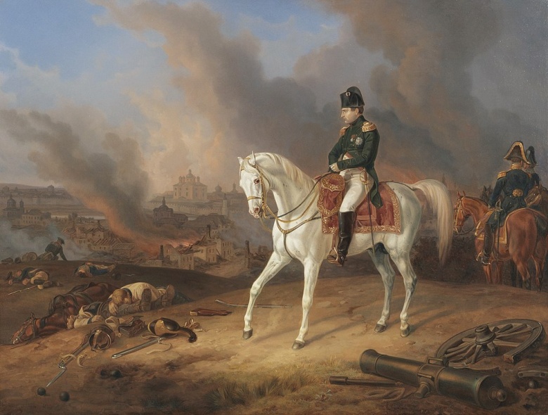 Альбрехт Адам. Наполеон на фоне горящего Смоленска.