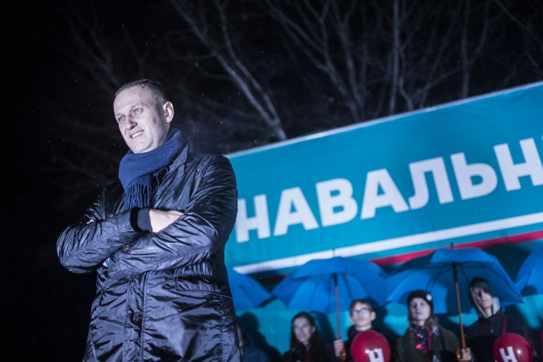 Алексей Навальный во время митинга. Фото: Евгений Фельдман для кампании Навального