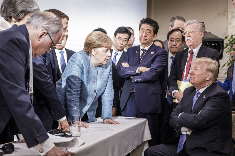 Ангела Меркель и Дональд Трамп на саммите G7 в Ла Мальбе. Фото: Jesco Denzel / DPA / TASS