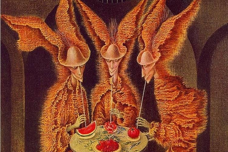 Фрагмент картины Ремедиос Варо "Вампиры-вегетарианцы"