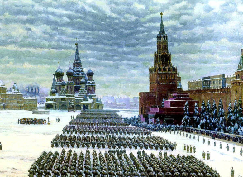 Парад на Красной площади 7 ноября 1941 года. Художник Константин Юон, 1942