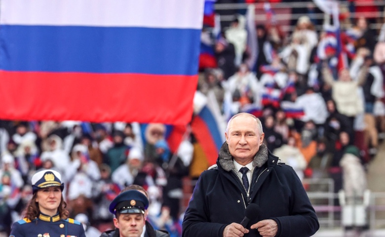 Владимир Путин на митинге-концерте «Слава защитникам Отечества» в Лужниках, 22 февраля 2023 года