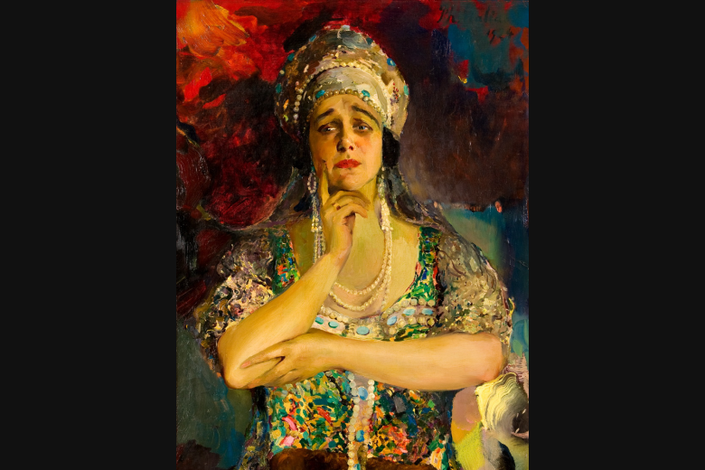 Филипп Малявин. Портрет Надежды Плевицкой (фрагмент), 1924.