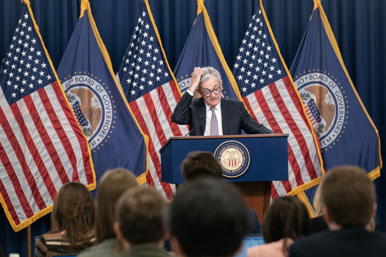 Председатель ФРС США Джером Пауэлл на пресс-конференции в Вашингтоне, 3 мая 2023