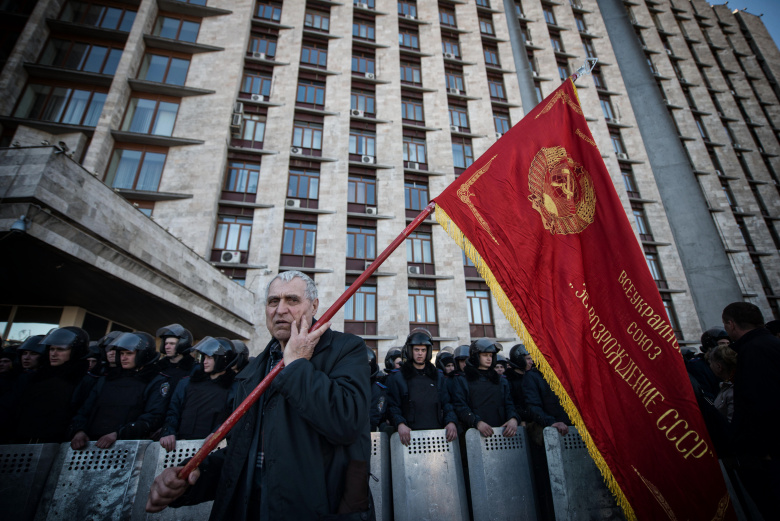 Пророссийский митинг в Донецке, 2014 год