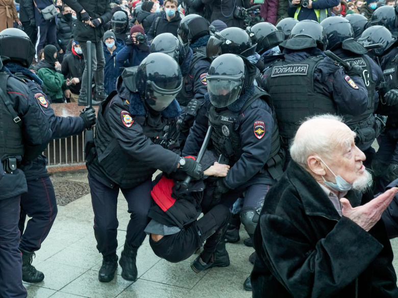 Митинг в центре Москвы, январь, 2021. Фото: Mihail Tokmakov / Global Look Press