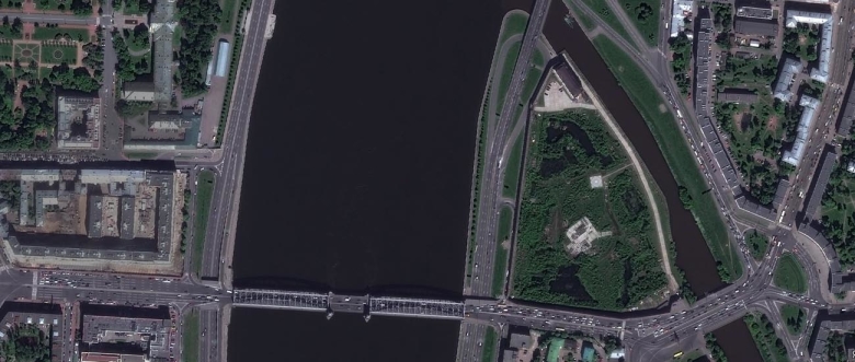 Вид на Охтинский мыс. Фото: googlemaps