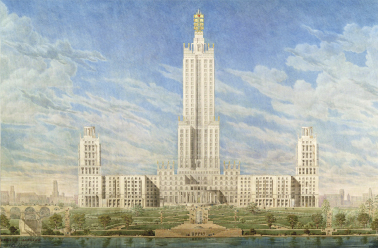 Слишком просто: один из ранних проектов Главного здания МГУ на Ленинских горах. Борис Иофан, 1947