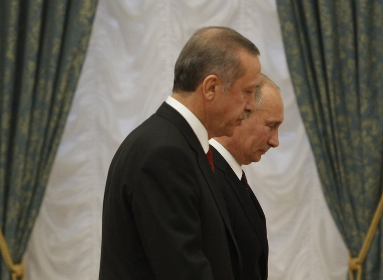 Владимир Путин и Реджеп Эрдоган в Москве, 2012 год