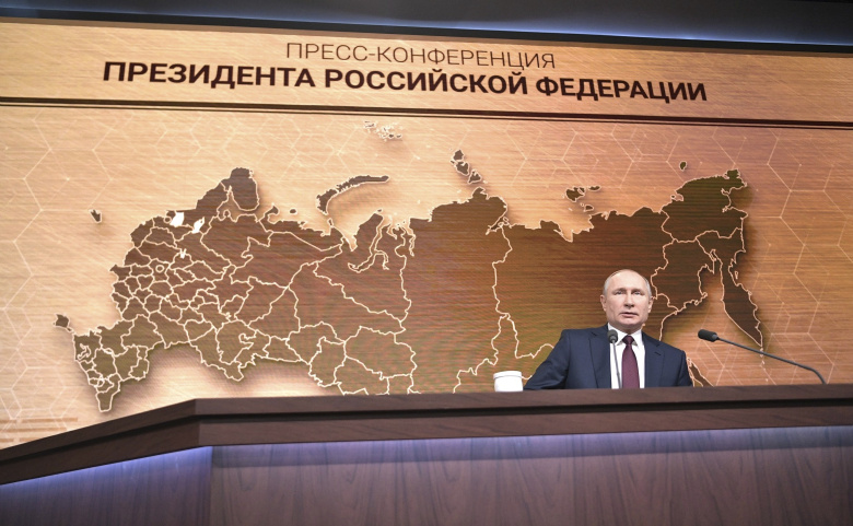 Владимир Путин во время своей пресс-конференции, 19 декабря 2019 года