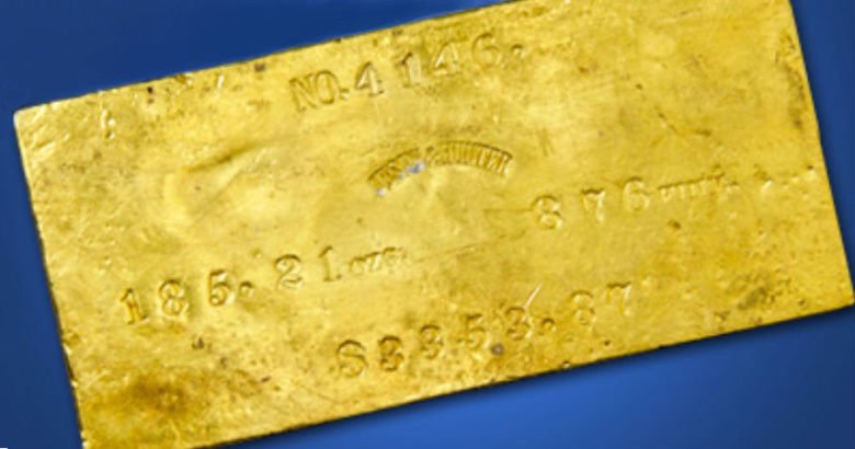 Золотой слиток с места крушения «Центральной Америки». Фото: Heritage Auction