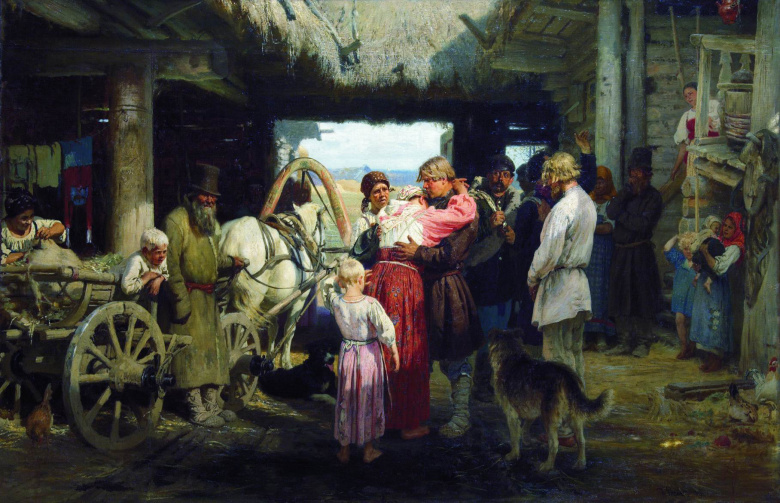 Проводы новобранца, картина Ильи Репина, 1879 год