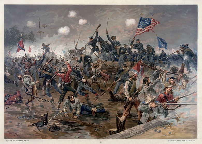 Битва при Спотсильвейни, май 1864 года — третье по суммарным потерям и одно из многих ничейных сражений войны
