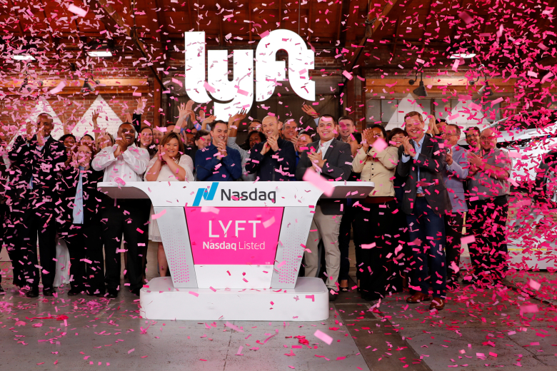 Празднование выхода на биржу Lyft. Фото: Mike Blake / Reuters