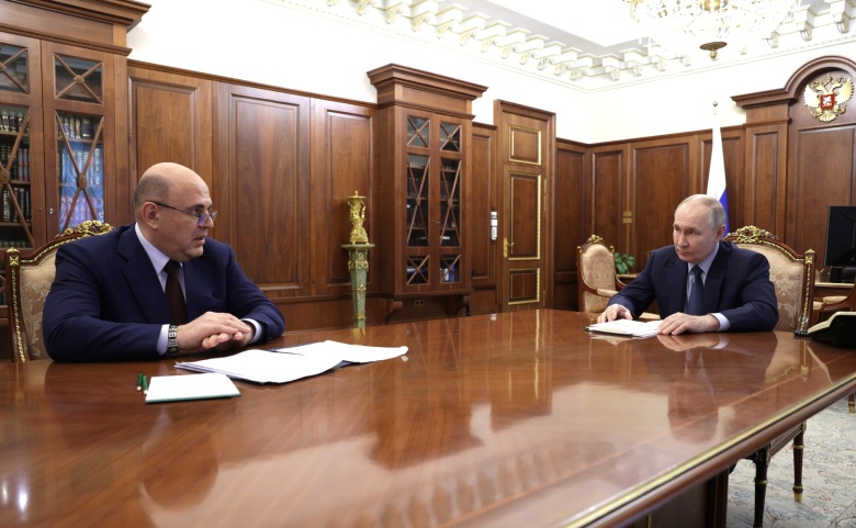 Москва, Кремль, 7 февраля 2025 года. Встреча Владимира Путина с председателем правительства Михаилом Мишустиным