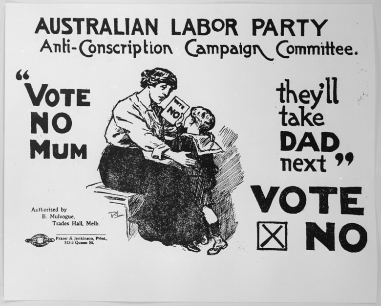 Австралийский антипризывной плакат, 1916 / Chifley Research Centre. Flickr.com