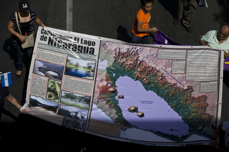 Протест против строительства Никарагуанского канала. 2014