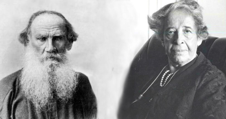 Лев Толстой и Ханна Арендт. В коллаже использованы фото wikipedia.org