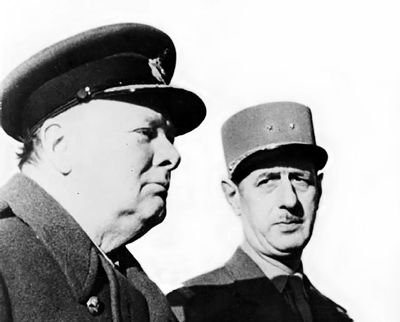 Уинстон Черчилль и генерал де Голль в июне 1940 г.