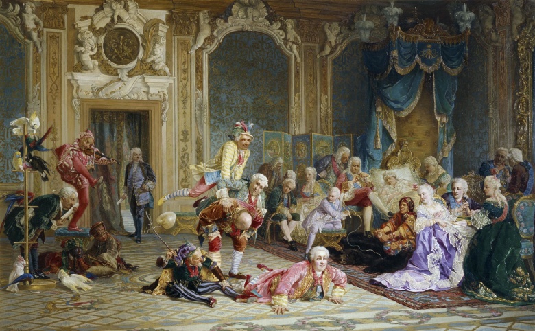 Шуты при дворе императрицы Анны Иоанновны. Картина Валерия Якоби, 1872