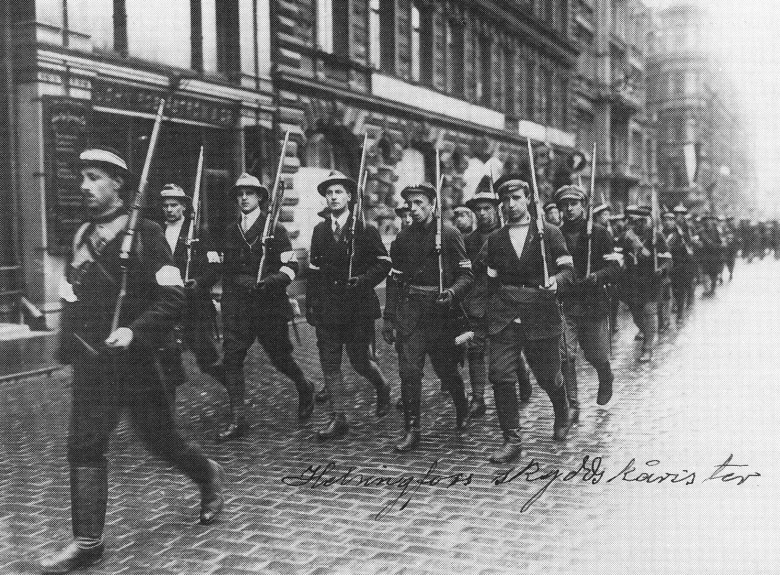 Бойцы Охранного корпуса в Хельсинки, 13 апреля 1918.