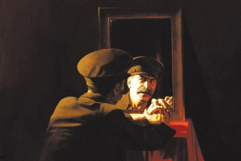 Виталий Комар и Александр Меламид. Сталин перед зеркалом (фрагмент), 1981-82. Из серии «Ностальгический соцреализм»