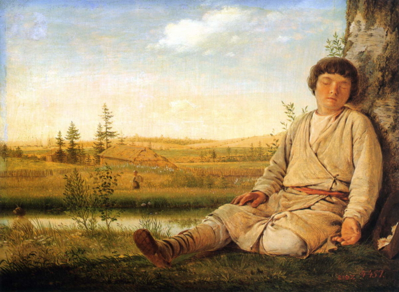 Алексей Венецианов. Спящий пастушок. 1823-1826