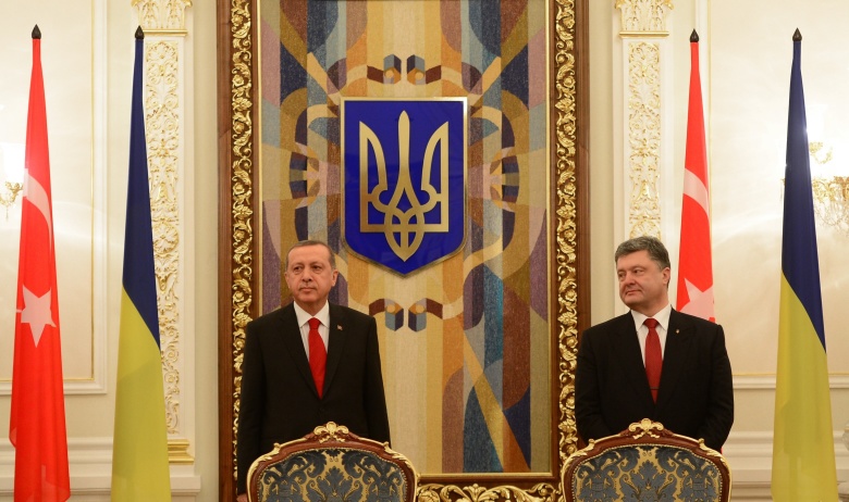 Реджеп Эрдоган и Петр Порошенко во время встречи в Киеве по поводу украинско-турецкого сотрудничества