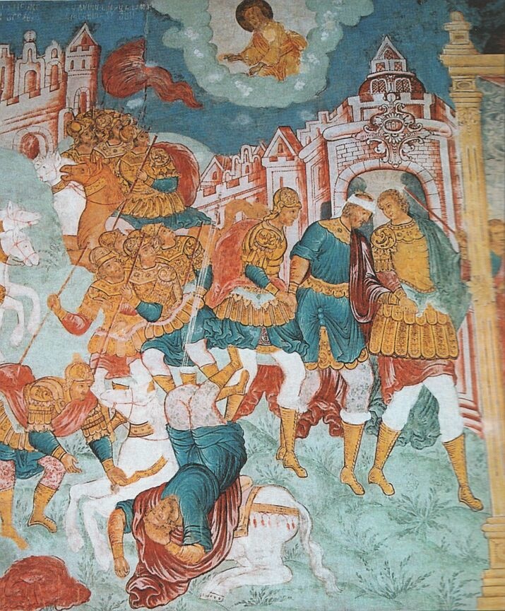 Гурий Никитин. Обращение Савла. Фреска Троицкого собора Ипатьевского монастыря в Костроме. 1685