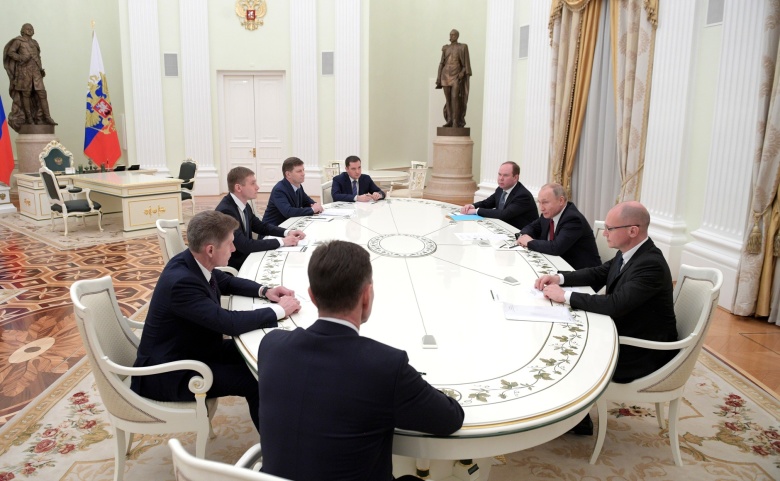 Встреча президента Путина с избранными главами пяти регионов, 27 декабря 2018 года
