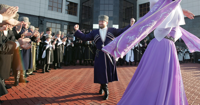 Рамзан Кадыров во время празднования Дня чеченского языка в Грозном.