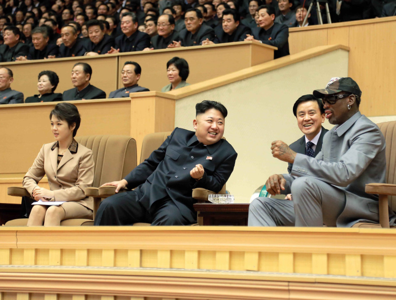 Ким Чен Ын и Дэннис Родман. 2014 год