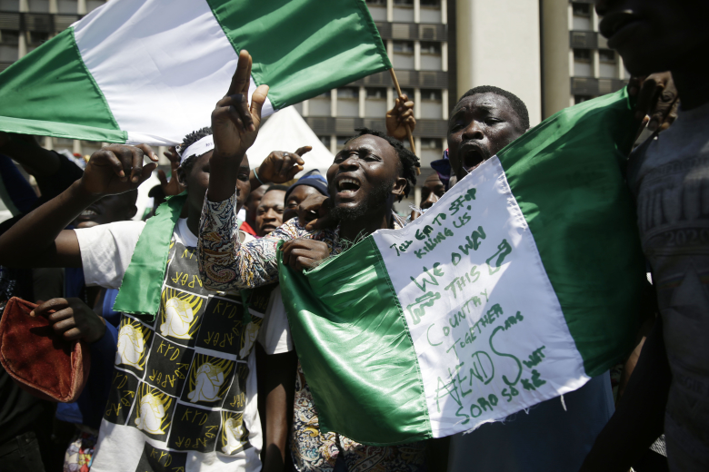 Протесты в Нигерии. Фото: Sunday Alamba / AP / TASS