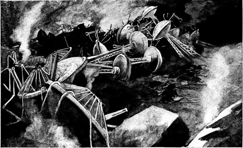 Иллюстрация к первому изданию романа Герберта Уэллса "Война миров", 1897