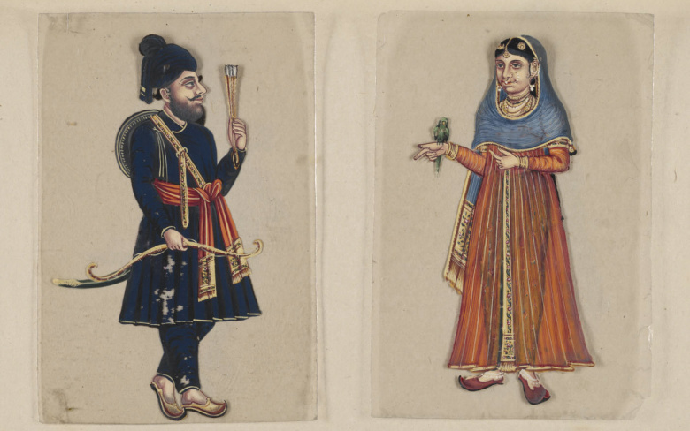 Страница из рукописного альбома «Индийские касты» (1837)