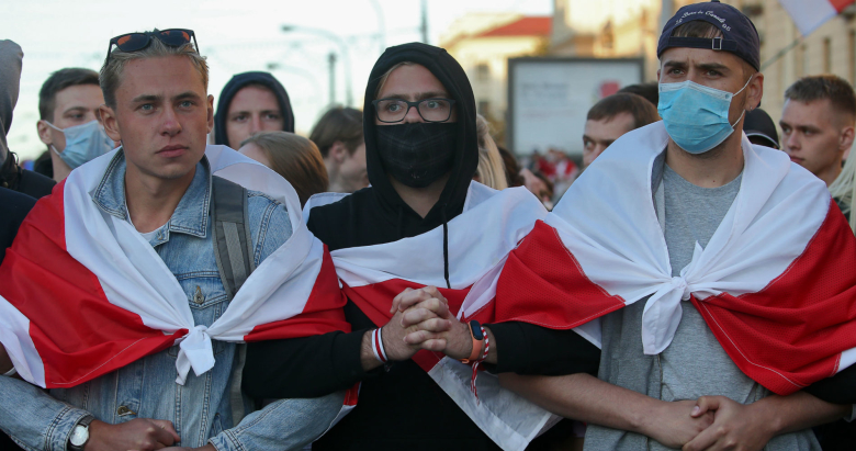 Акция протеста в Минске. Фото:  Наталия Федосенко / ТАСС