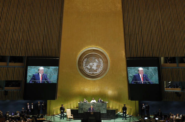 Дональд Трамп выступает на 74-ой сессии Генеральной Ассамблеи ООН. Фото: Lucas Jackson / Reuters