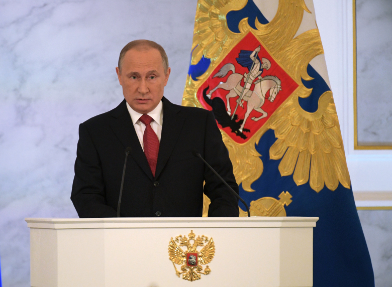 Владимир Путин выступает с ежегодным посланием Федеральному Собранию. Фото: Алексей Дружинин / РИА Новости