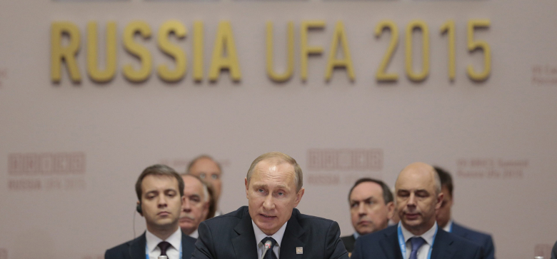 Владимир Путин на саммите БРИКС в Уфе.