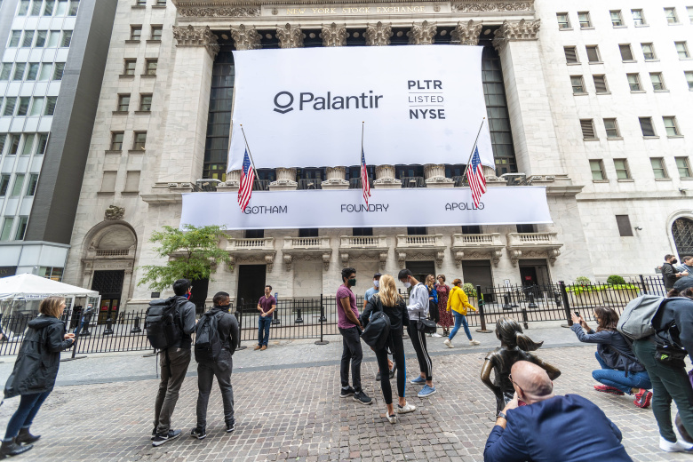 Листинг акций Palantir на Нью-Йоркской фондовой бирже. Фото: Global Look Press