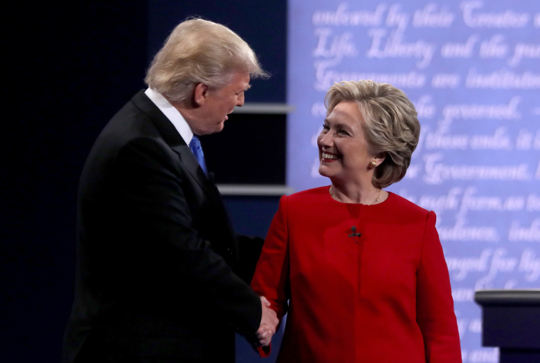 Дональд Трамп и Хиллари Клинтон на первых дебатах. Фото: Spencer Platt / Getty Images