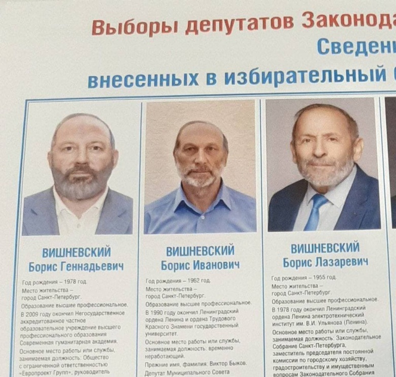 Борисы Вишневские на выборах в Санкт-Петербурге