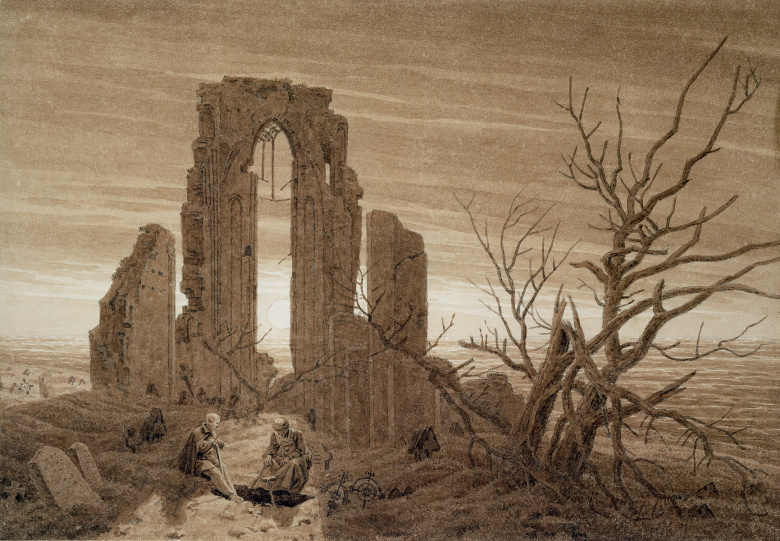 Каспар Давид Фридрих. Руины монастыря у моря (зима), 1803
